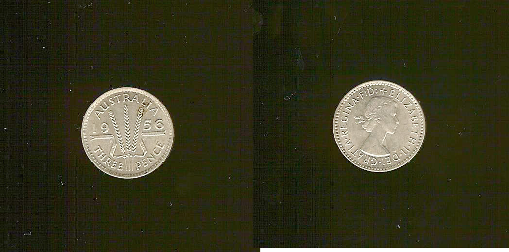 Australian 3 pence 1956 Choice Unc